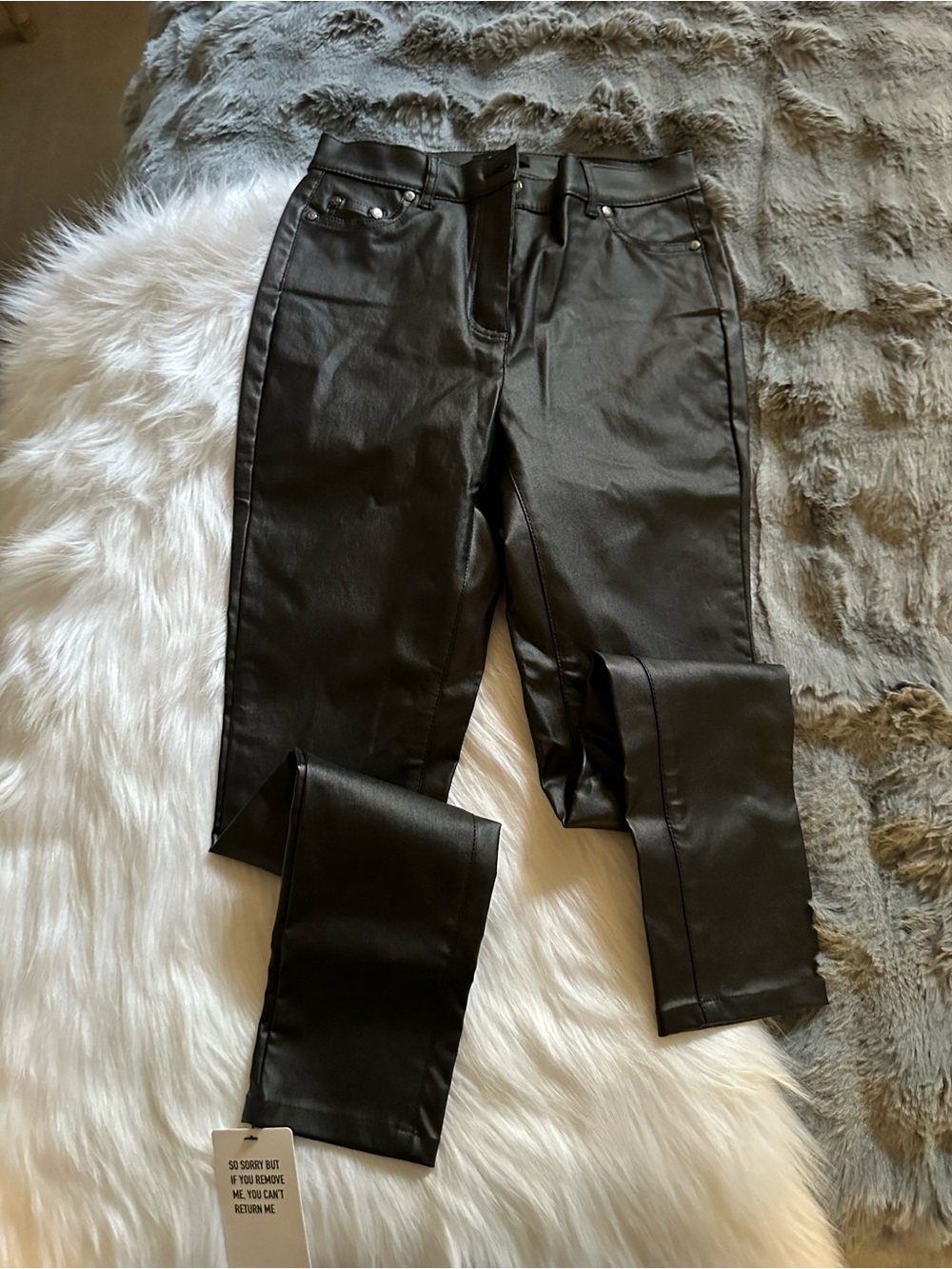 Black Faux Leather Skinny Jeans - Sleek High-Rise Women's Pants